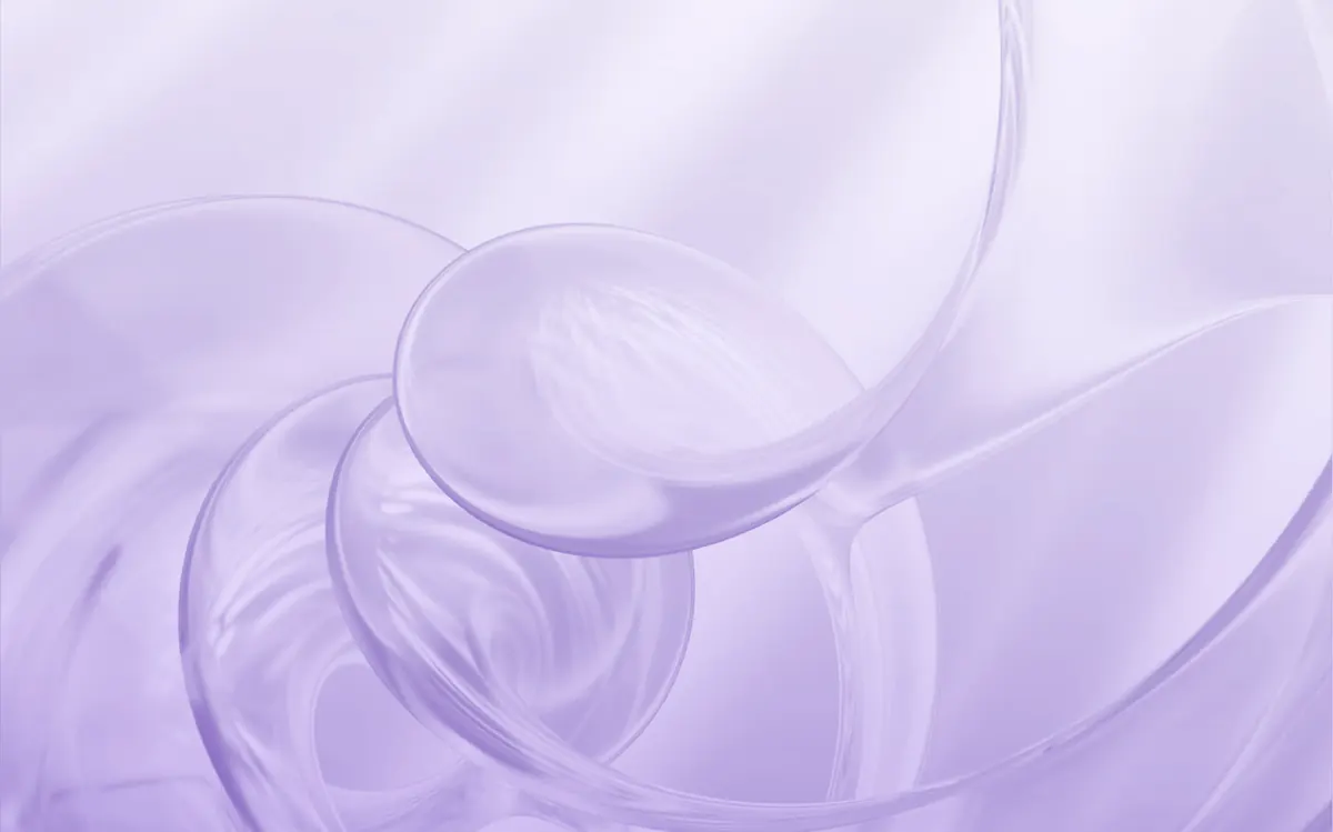 Soft curves of pale violet glass.